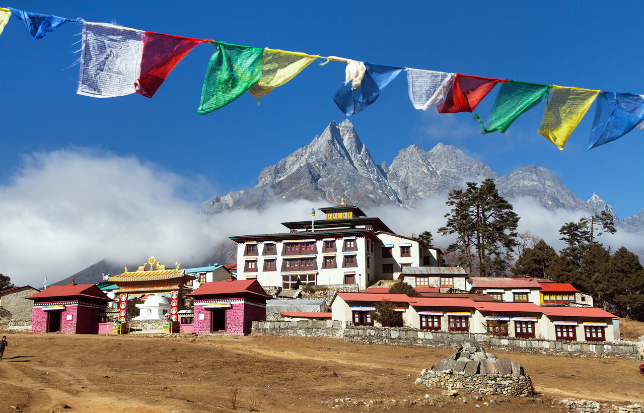 Nepal: Monastère de Tengboche, vallée de Khumbu
